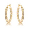 Slickblue Gold Plated Mid-Sized Hoop Earrings for Women, 0.44ct CZ Dotted Bezel, 24mm Round Design - 2 of 2