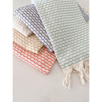 Anaya Orange Wavy Pattern Cotton Beach Towel