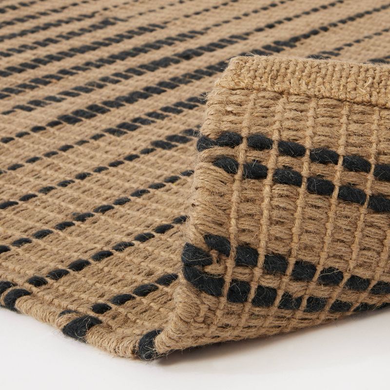 Reseda Hand Woven Striped Jute Cotton Area Rug Black - Threshold™ designed with Studio McGee, 4 of 7