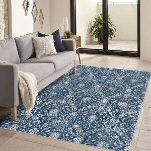 Vintage Washable Area Rug Non-Slip Non-Shedding Traditional Floor Cover - 1 of 4