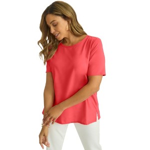 Jessica London Women's Plus Size Uptown Refined Tee - 1 of 4