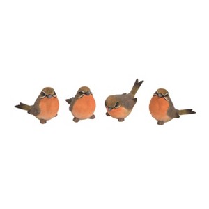 Transpac Large Resin Orange Belly Bird Set of 4 Spring Home Decorations - 1 of 1