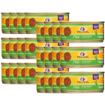 Wellness Turkey Dinner Grain Free Wet Cat Food - Case of 24/5.5 oz