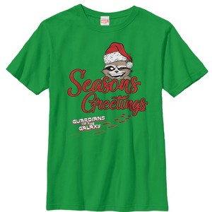 Boy's Marvel Christmas Guardians of the Galaxy Rocket Seasons T-Shirt - 1 of 3