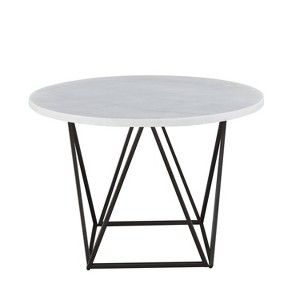 Ramona Round Dining Table White - Steve Silver Co.: 44" Marble Top, Bronze Metal Base, Seats 4 - 1 of 4