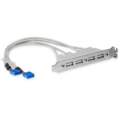 StarTech.com 4 Port USB A Female Slot Plate Adapter - USB panel - 4 pin USB Type A (F) - USB - 11.25 - Type A Female USB - Proprietary Connector