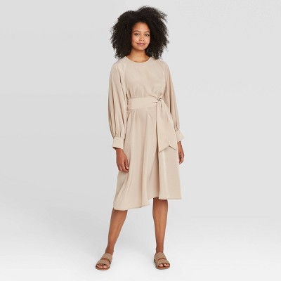 tan dress long sleeve