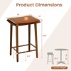 Costway 25.5” Barstool Set of 2 Dining Barstools w/ Footrest & Removable Cushion Rubber Wood & Acacia Wood Frame - 3 of 4