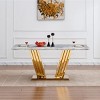 70'' Modern Faux Marble Rectangular Dining Table with Stainless Steel Base, Contemporary Kitchen or Dining Room Table – The Pop Home - 2 of 4