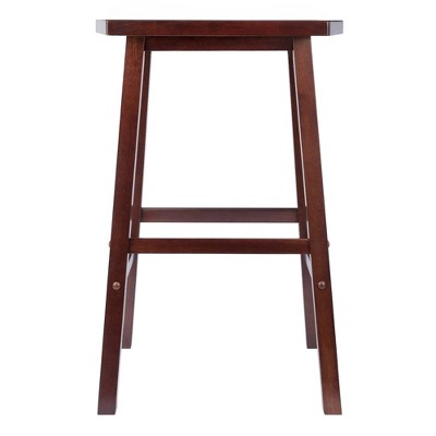 Walnut 29" Backless Saddle Style Bar Stool