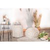 Nordlys Beige Patterned Fabric Pouf Vintage Style Upholstery Living Room - 3 of 4