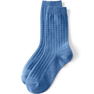 Lands' End Women's Waffle Crew Socks