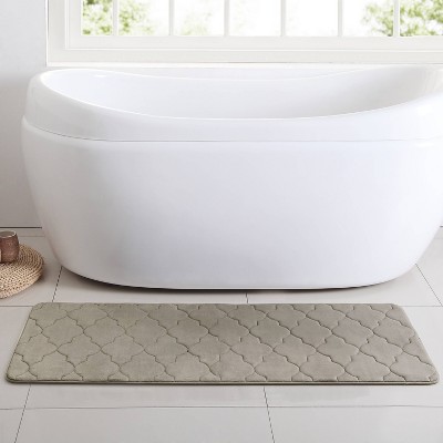 Piccocasa Absorbent Soft Long Washable Non-slip Memory Foam Bath Tub Mat  Floor Runner Rug Beige 24 X 63 : Target