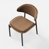 Luck Live Modern Patio Dining Chairs Set of 2 Outdoor Chairs /Armless Chairs Brown&Metal Frame - 3 of 4