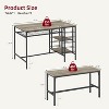 4-Piece Dining Table Set with 2 Benches, Wine Rack & Storage Shelf, Kitchen Dining Room Table for Small Spaces - 2 of 4