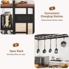 Kitchen Island, 3-Tier Kitchen Island Table, Farmhouse Microwave Stand with Storage, Metal Frame Bakers Rack for Dining Room - 3 of 4