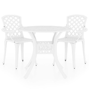 vidaXL Bistro Set Cast Aluminum Balcony Furniture Multi Colors 3/5 Piece - White 2 - 1 of 4