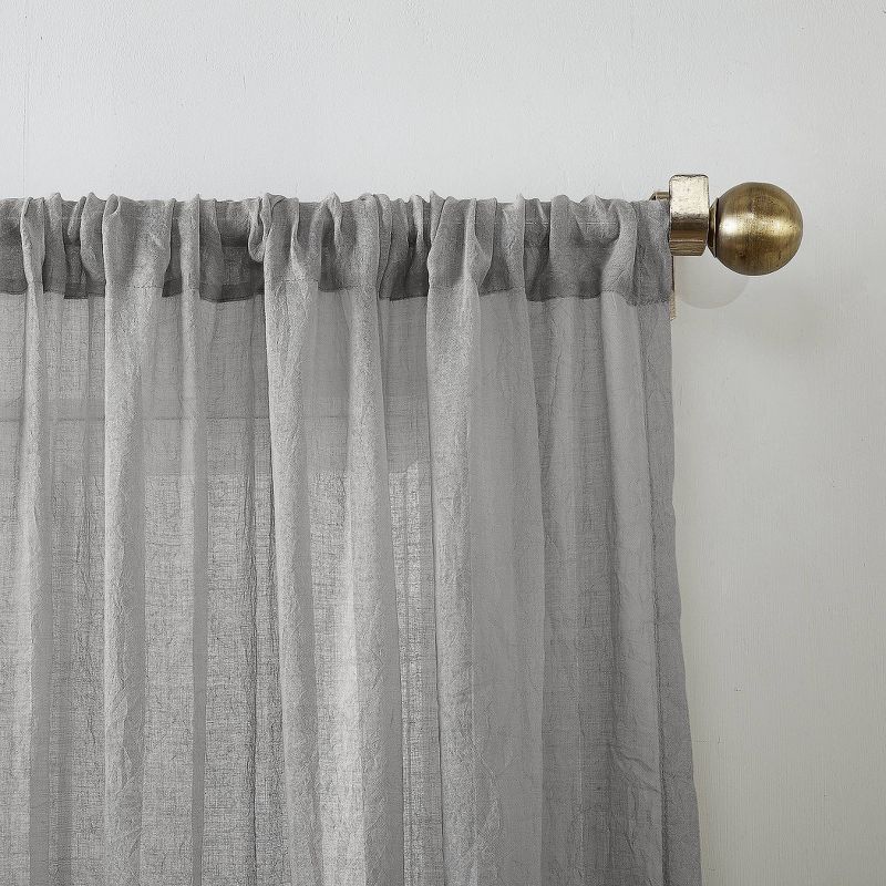 No. 918 Sheer Avril Crushed Texture Rod Pocket Curtain Panel, 3 of 12