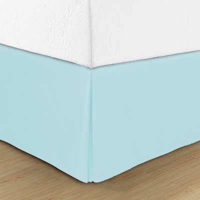Aqua Twin Polyester Pleated Bed Skirt with Split Corners
