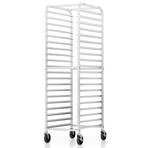 Costway 20-tier Bun Pan Speed Rack with Lockable Rubber Wheels 3" Spacing for Kitchen - 1 of 4