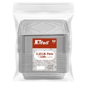 Posh Setting 2.25 lb Disposable Aluminum Pans With Foil Lids - 50 count - 1 of 1