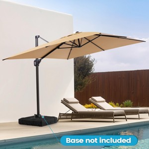 Crestlive Products 9x11FT Cantilever Umbrella Outdoor UV30+ 360 Degree Rotation Offset Umbrella 6 Heights Adjustable Cantilever Patio Umbrella - 1 of 4