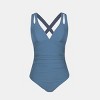 Women's Ruched Cross Back One Piece Swimsuit -Cupshe - 2 of 4