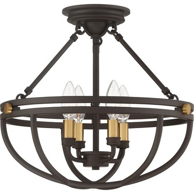 Quoizel Lighting Sergeant 4 - Light Semi-Flush Mount in  Western Bronze
