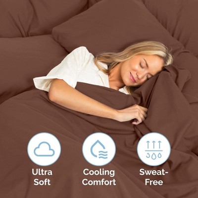 Full Size Brown Microfiber 6-Piece Sheet Set