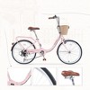 Infurnic Bicycles, 22 Inch Ladies Bicycle with Basket, Commute Bicycle Women Ladies, Pink, 61"*24.41"*38.9" - 3 of 4