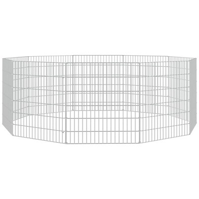 vidaXL Free Range Animal Enclosure 10-Panel 21.3 In.x23.6 In. Galvanized Iron
