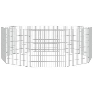 vidaXL Free Range Animal Enclosure 10-Panel 21.3 In.x23.6 In. Galvanized Iron - 1 of 4