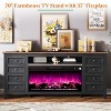AMERLIFE 70" Farmhouse TV Stand with 37" 7-Color Fireplace for 80" TVs - 4 of 4