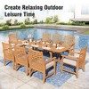 Captiva Designs 9pc Acacia Wood Patio Furniture Set with Expandable Table & Cushioned Chairs - 2 of 4