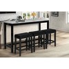 New Classic Furniture,Celeste 4-Piece Faux Marble & Wood Bar Set In Black - 4 of 4