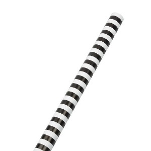 JAM Paper & Envelope 2ct Striped Gift Wrap Rolls Black/White: Multi-Stripe Paper for All Occasions, 30" Length - 1 of 4