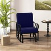 Costway Patio Rocking Chair with Cushion Heavy-Duty Metal Frame Smooth Glider Outdoor Black/Gray/Navy - 4 of 4