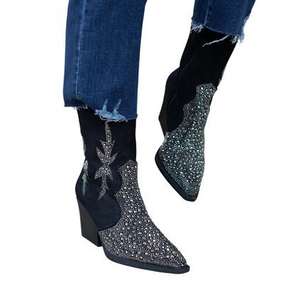 Women's Wo's Lux Rhinestone Booties - Very G