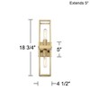 Possini Euro Design Fabian Modern Wall Light Sconces Set of 2 Warm Brass Hardwired 4" 2-Light Fixture Open Rectangular Frame for Bedroom - 4 of 4