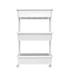 Racxily 3-Tier Plastic Multi-Purpose Rolling Laundry Cart, Rolling Storage Cart, Bathroom Organizer Laundry Utility Carts, White - 4 of 4