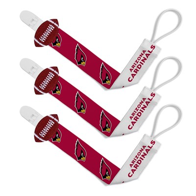 Image of BabyFanatic Officially Licensed Unisex Baby Pacifier Clip 3-Pack NFL Arizona Cardinals.