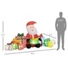 Outsunny 4.4' Inflatable Santa Claus and Gift Boxes w/ White LED Lights, Blow-Up Outdoor Display for Party - 3 of 4