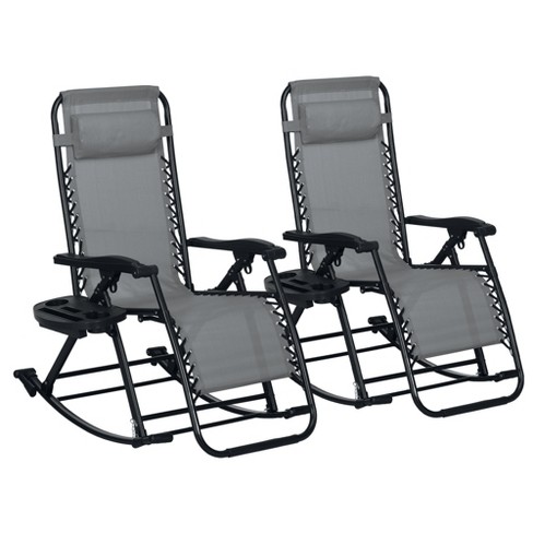 Foldable zero gravity rocking online lounger chairs with pillow