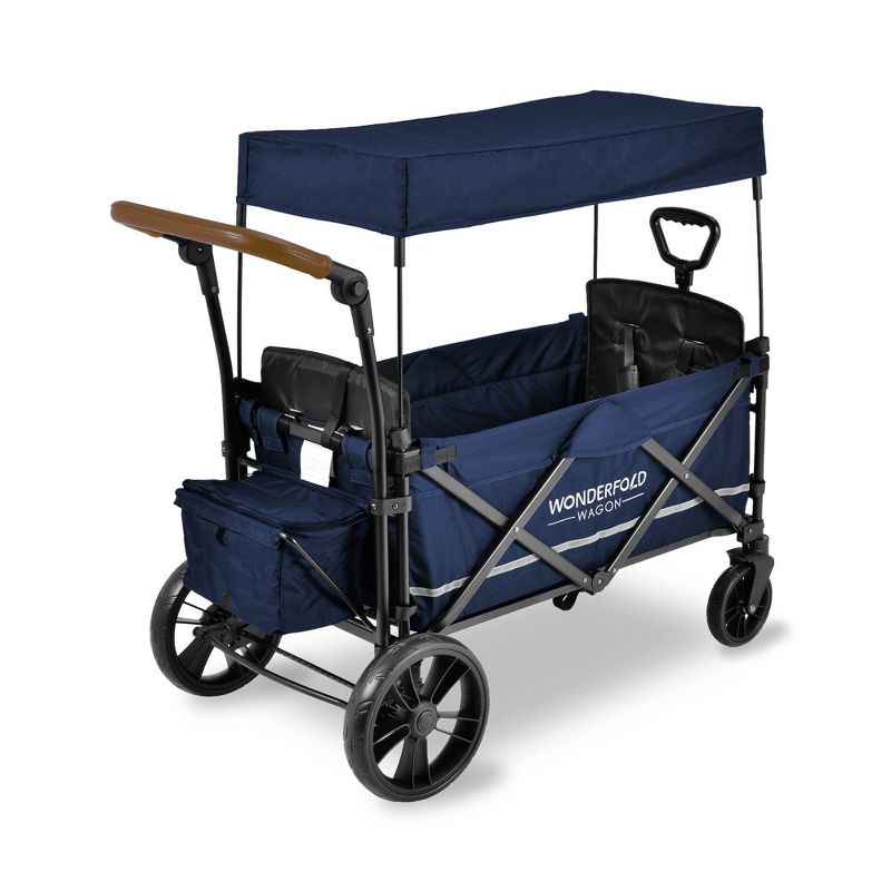 WONDERFOLD X2 Push and Pull Wagon Stroller - Navy, 3 of 7