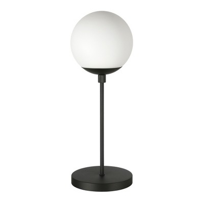 Hudson and Canal 21" Tall Globe and Stem Table Lamp with Round Glass Shade