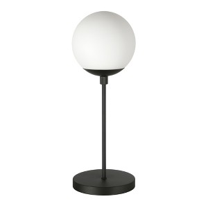 Hudson and Canal 21" Tall Globe and Stem Table Lamp with Round Glass Shade - 1 of 4