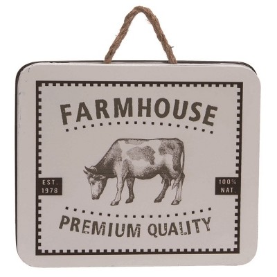 Transpac Metal 13 in. White Spring Enamel Farmhouse Sign with Hanger