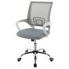 TiramisuBest Light Grey Wood + Fabric Upholstered Breathable Mesh Desk Chair with Chrome Base, Height - Adjustable for Home & Office - 2 of 4