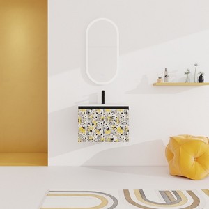 48''/24"/30"W Floating Wall-Mounted Bathroom Vanity with Unique Pattern Finish & Soft-Close Cabinet Door 4S - ModernLuxe - 1 of 4