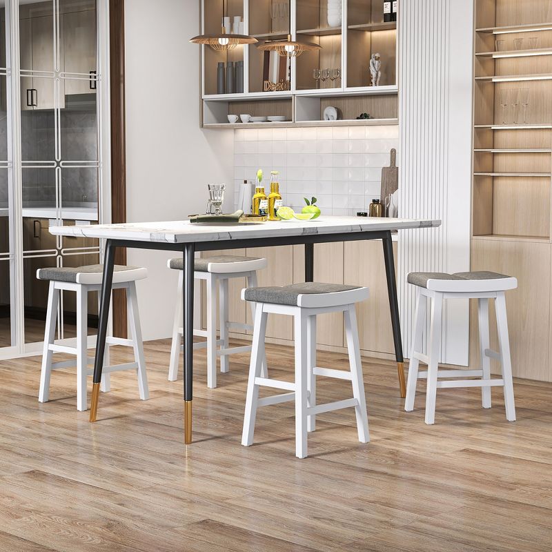 Costway Set of 2 Saddle Bar Stools Counter Height Backless Kitchen Island Chairs, 5 of 10
